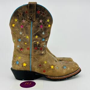 Dan Post Children's Starlett Star Brown Leather Western Boots DPC2952 Size 1